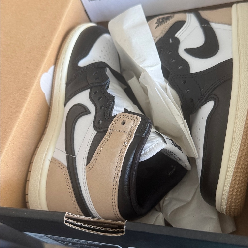Nike High-Top Sneakers in Black, White, and Tan